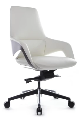 Кресло для персонала Riva Design Аура-М / Aura-M FK005-B белая кожа