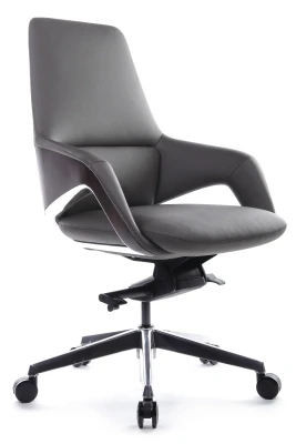 Кресло для персонала Riva Design Аура-М / Aura-M FK005-B серая кожа