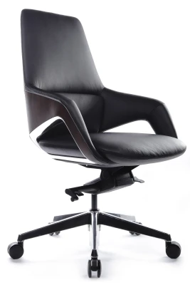 Кресло для персонала Riva Design Аура-М / Aura-M FK005-B черная кожа