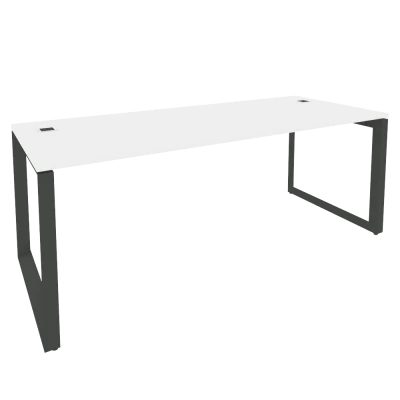Стол рабочий руководителя на О-образном м/к Onix/Оникс Direct/Оникс Директ Белый бриллиант/Антрацит металл O.MO-SRR-6.8 1980*800*750