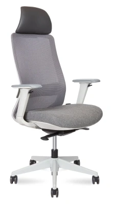 Кресло для руководителя Norden Комо грэй / Como grey H6301-1 grey серая сетка, серая ткань, сиденье слайдер