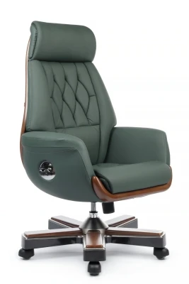 Кресло для руководителя Riva Design Байрон / Byron YS1505A зелёная кожа