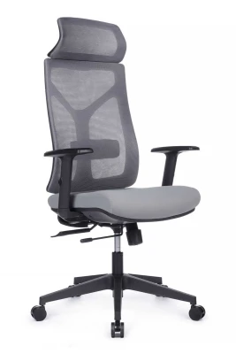 Кресло для руководителя Riva Design Astra W-365A серая сетка, серая ткань