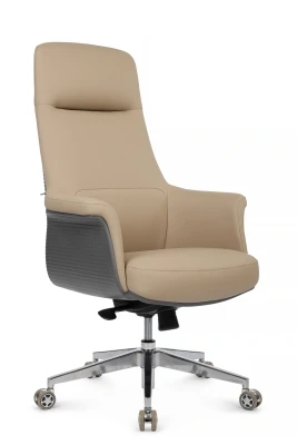 Кресло для руководителя Riva Design Верди / Verdi A655 бежевая премиум экокожа