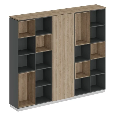 Шкаф открытый дуб гладстоун светлый / антрацит премиум / дуб гладстоун светлый City/Bravo, Сити/Браво, размер: 2404x400x2034