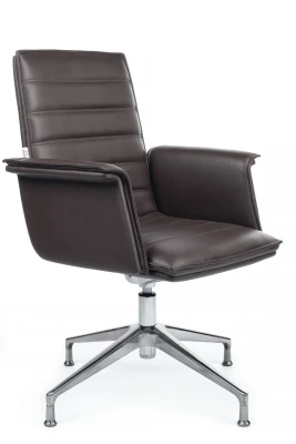 Конференц-кресло Riva Design Рубенс-СТ/ Rubens-ST C1819-2 темно-коричневая кожа