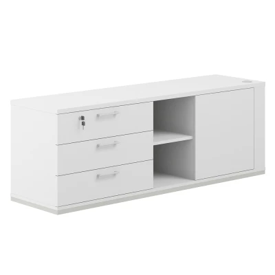 Тумба опорная 1638х450х580, левая/ AG.295.WH.WH.WH.L/ корпус:белый, топ/дно:белый, фасады:белый