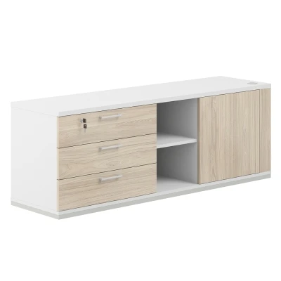 Тумба опорная 1638х450х580, левая/ AG.295.WH.WH.AR.L/ корпус:белый, топ/дно:белый, фасады:ак.равелло