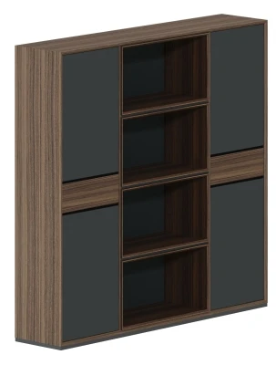 Шкаф 3-секционный 2120х450х2060  с глухими дверями QZ.0303.BW.GF американский орех, графит