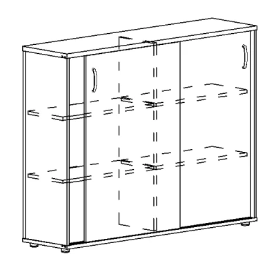 Шкаф-купе средний (для 2-х столов 70) натуральный дуб / дуб скандинавский A4, размер: 1444x364x1128