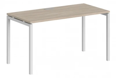 Стол 1400х800х750 / профиль: 40х40 белый, столешница дуб светлый