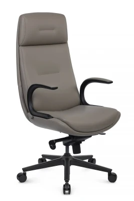 Кресло для руководителя Riva Design Данте / Dante A2561-12 светло-серая премиум экокожа