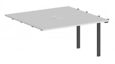 Секция  для рабочей станции 3200х1238х750 (бенч 2-х местный face-to-face) / профиль 60х30 антрацит, столешницы белые